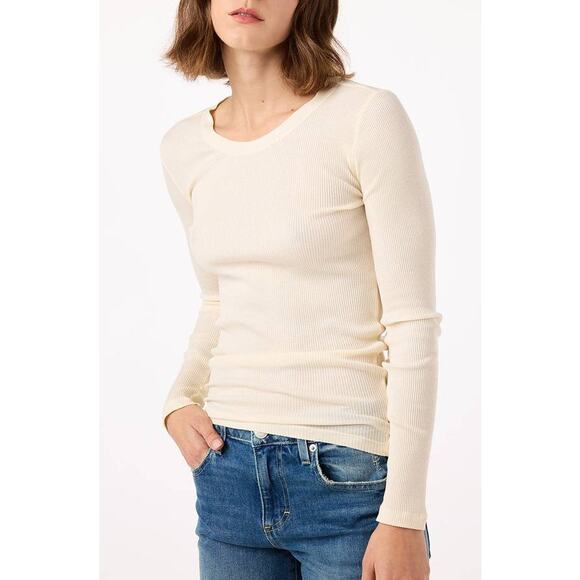 AMO Swoon Long Seeve Tee Shirt in Bone XS - Picture 1 of 5